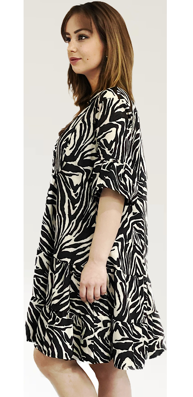 Rochie albă și neagră pentru femei - Zebră sălbatică