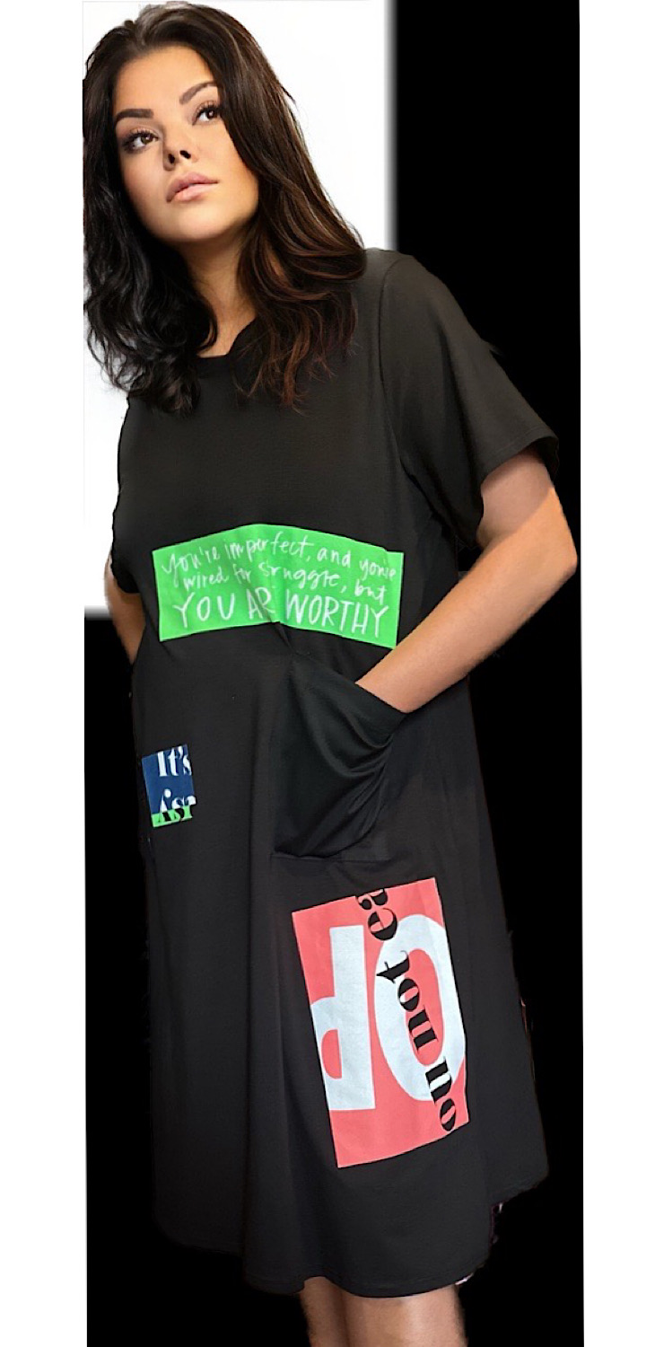 Cool Lady Dress in Black - Big Size - Sisi