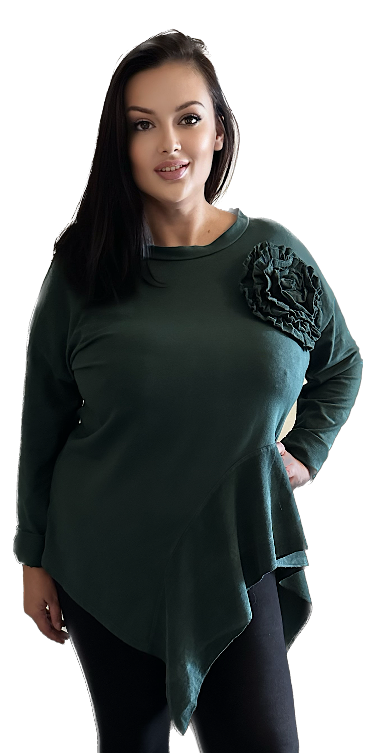Dark Green Ladies Blouse - Elegant Evening