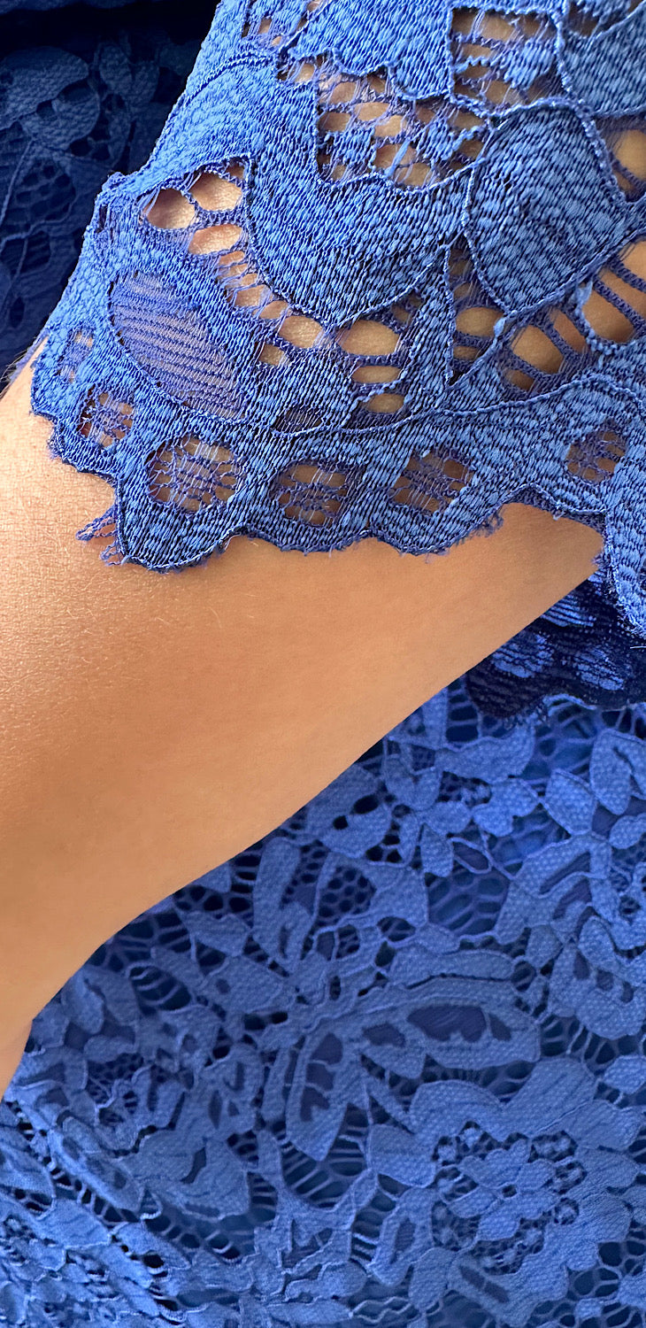 Rochie De Dama Dimensiune Maxi Albastra Dantela - Blue Dream