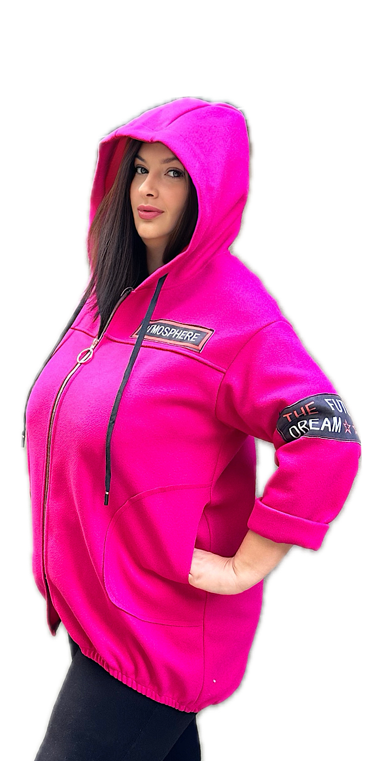 Hanorac pentru femeie roz în mărime mare - Zaria