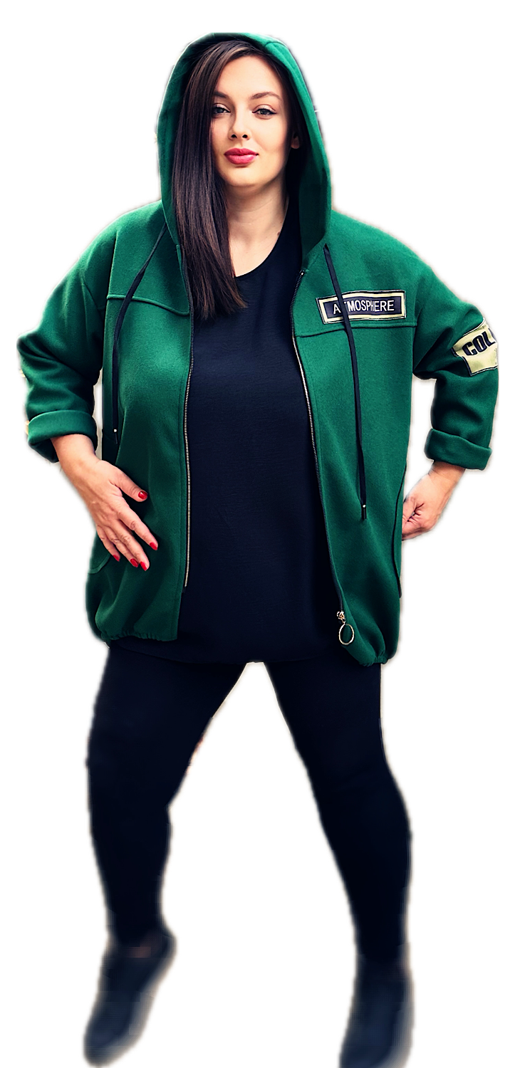 Hanorac cu fermoar pentru dama de marime mare - Zaria