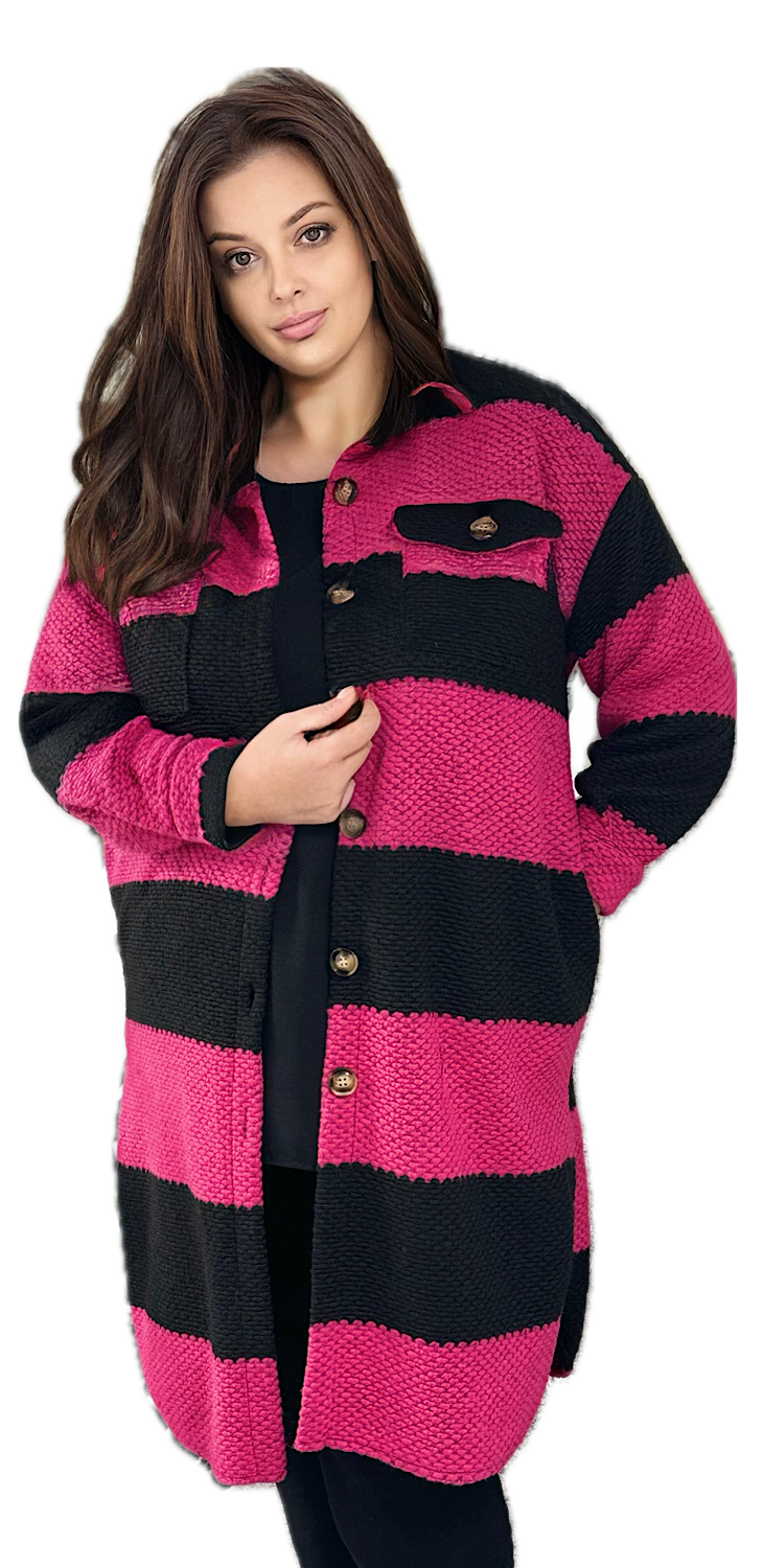 Black and Pink Ladies woolen vest - VANESA