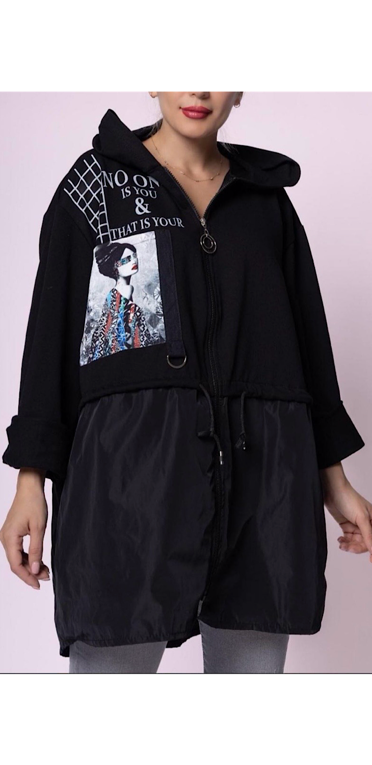 Bluză modernă de damă cu glugă - Bettina