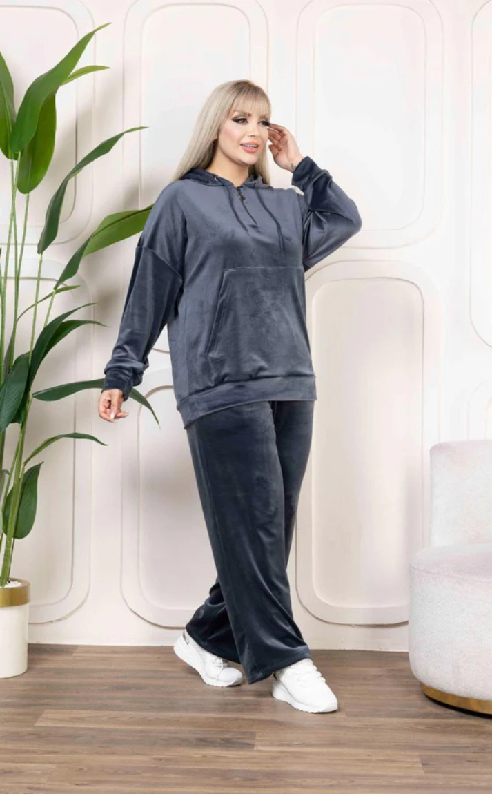 Sports Set Grey Velvet