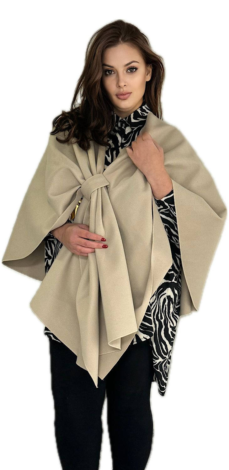Poncho de damă modern cu panglică - Mimi