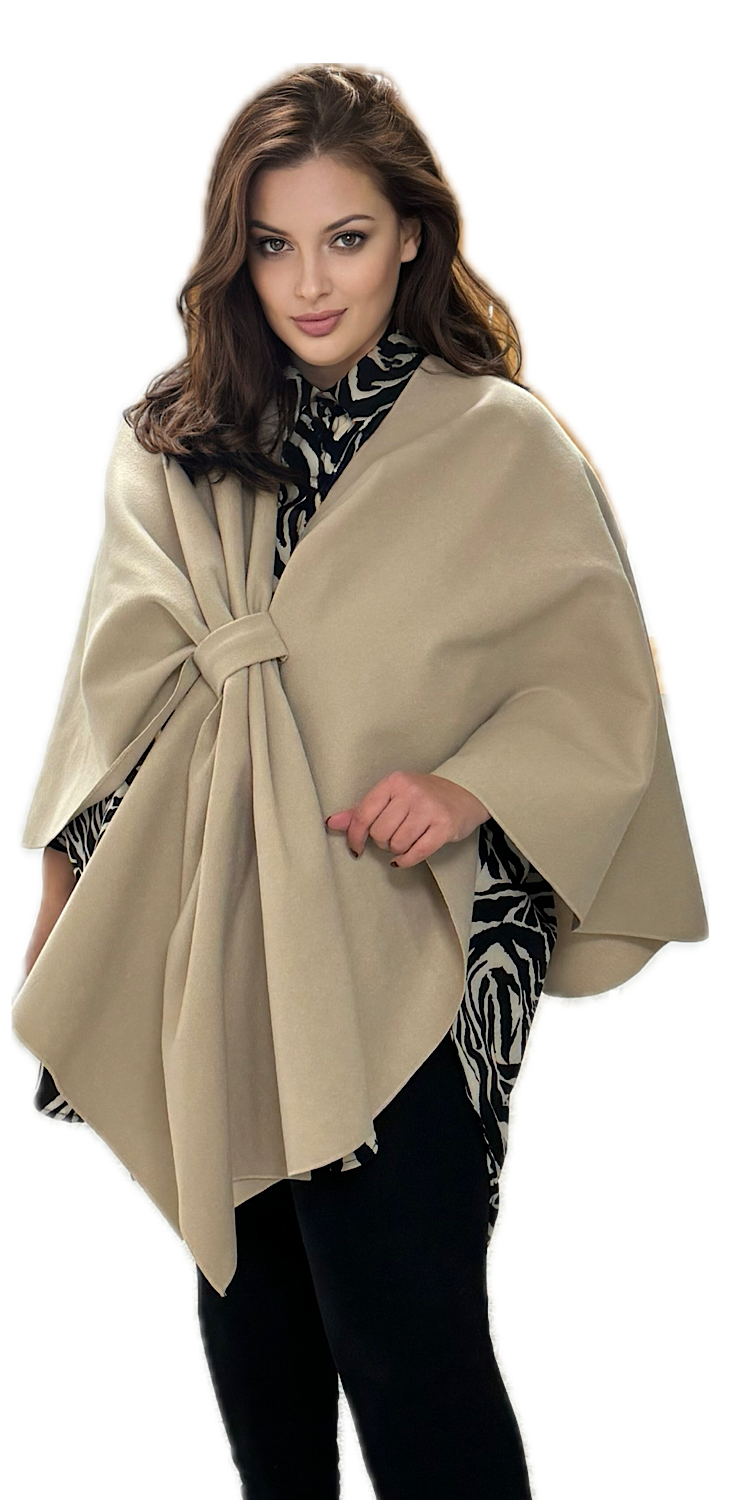 Poncho de damă modern cu panglică - Mimi