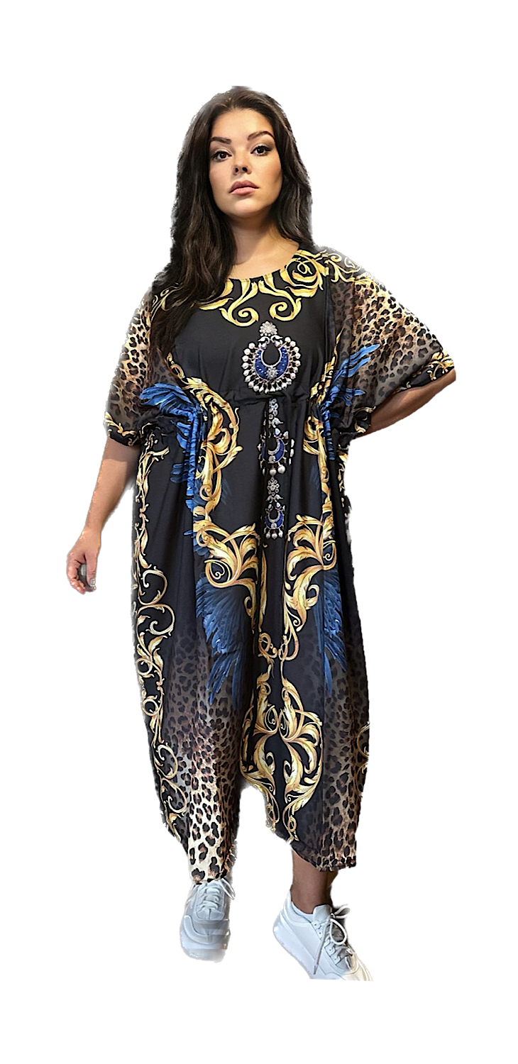 Rochie de damă mărime maxi în culori sălbatice - Valena 2