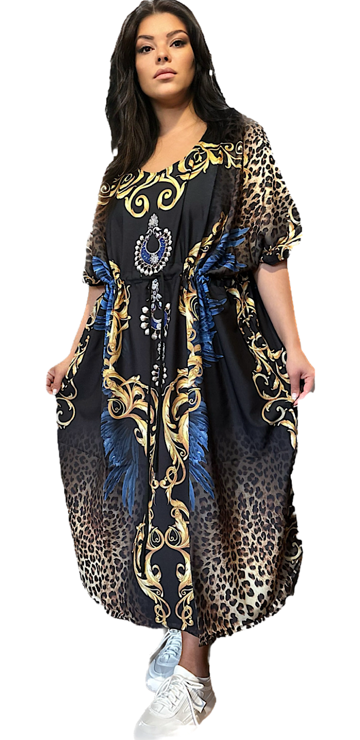 Rochie de damă mărime maxi în culori sălbatice - Valena 2