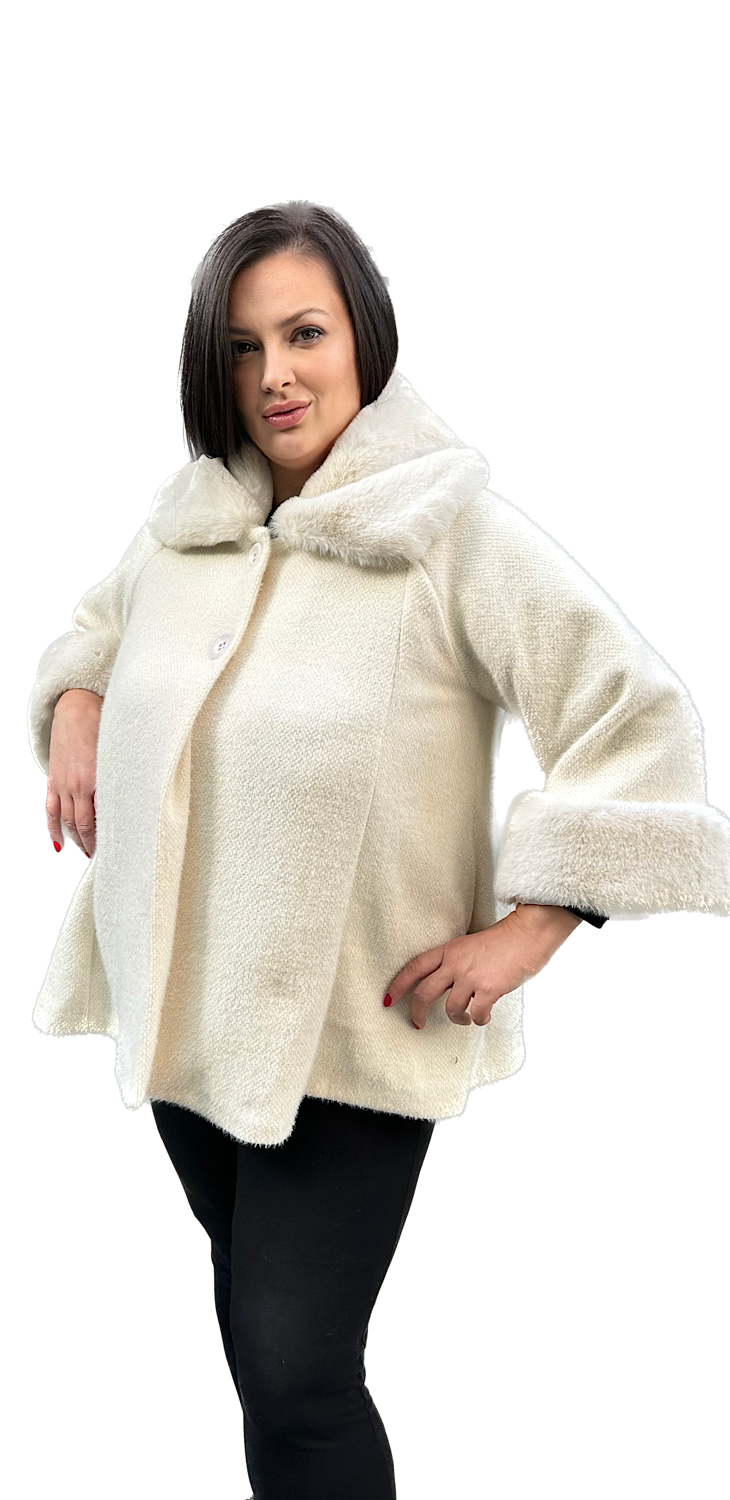 Palton supradimensionat din lână pentru doamne - Paola