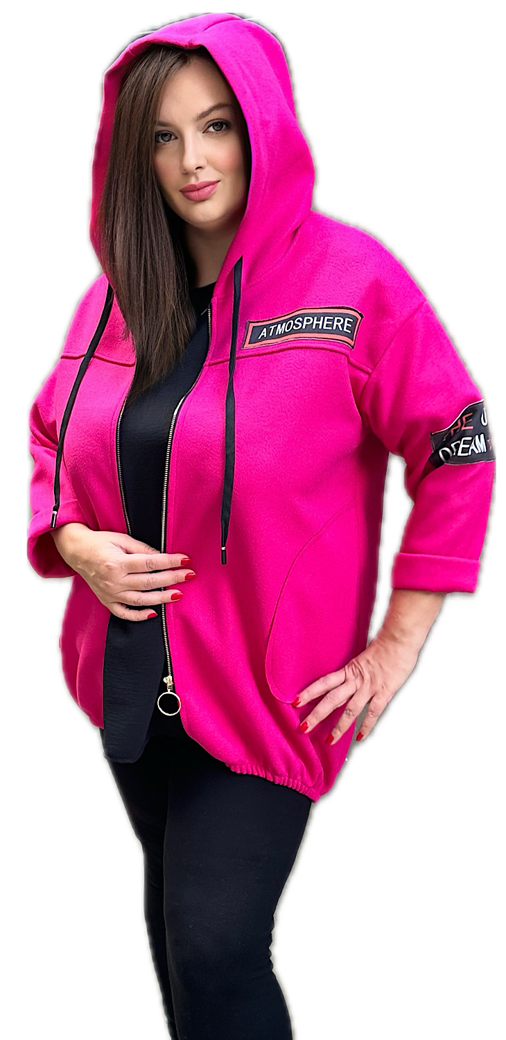 Hanorac pentru femeie roz în mărime mare - Zaria