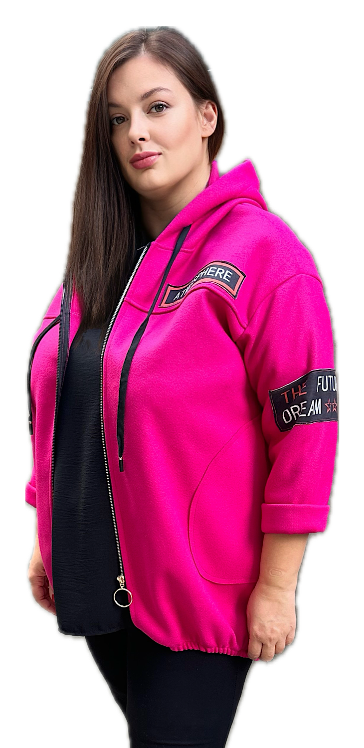 Hanorac pentru femeie roz în mărime mare - Zaria